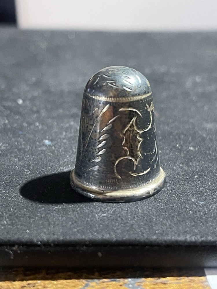 Vintage Silver Thimble With Engraving From Mexico