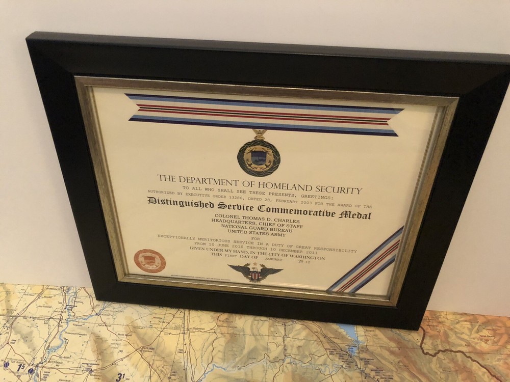 D.H.S. DISTINGUISHED SERVICE COMMEMORATIVE MEDAL CERTIFICATE ~ Type 1