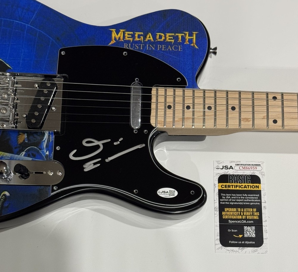 DAVE ELLEFSON SIGNED CUSTOM RUST IN PEACE ELECTRIC GUITAR MEGADETH JSA COA