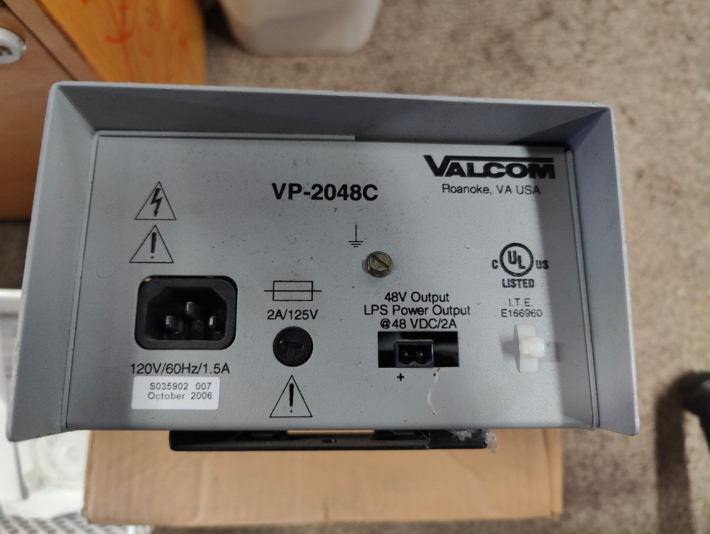 VALCOM 48 VOLT DC POWER SUPPLY VP-2048C