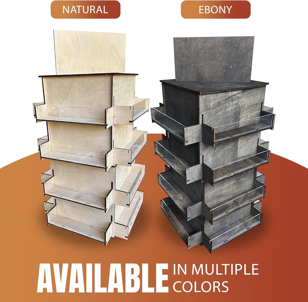 TORCHED 4-Sided Rotating Display Stand | Versatile Showcase | For Coaster, Notes