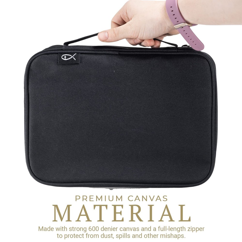 Divinity Boutique, Canvas Bible Case - Black Cover Extra-Large,