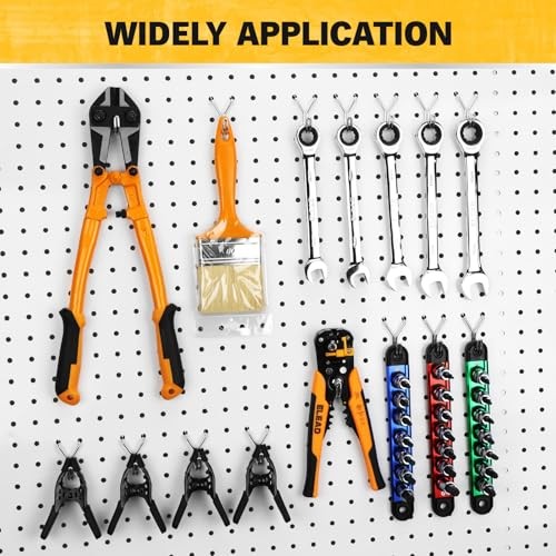 45-Piece Pegboard Hooks J-Hook, Silver J Hooks for Pegboard, Fits 1/8” &