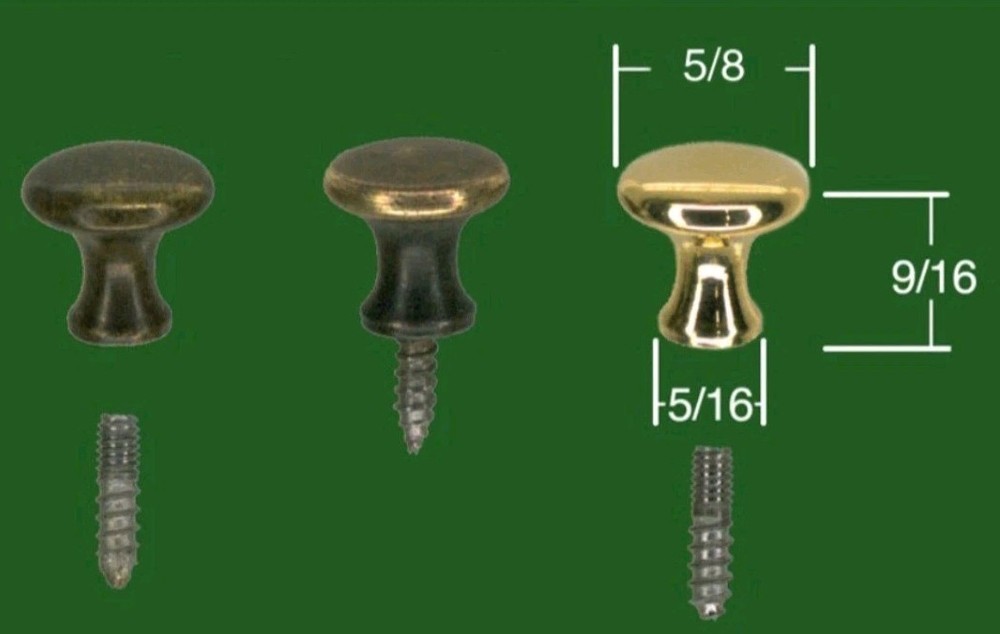 GLOBE WERNICKE® BOOKCASE POLISHED DOOR KNOBS (PAIR). 99% PERFECT DIMENSIONALLY!!