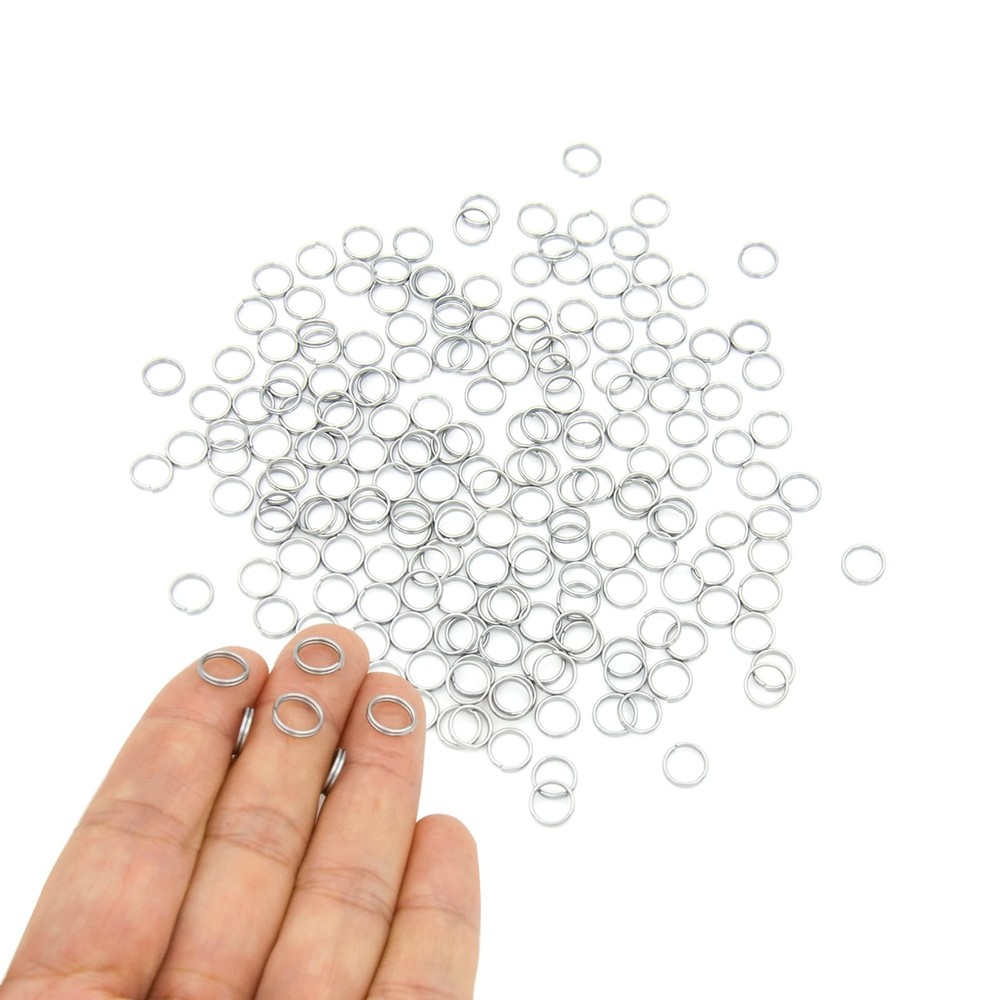 200pcs 8mm Mini Split Jump Ring with Double Loops 8mm, Silver