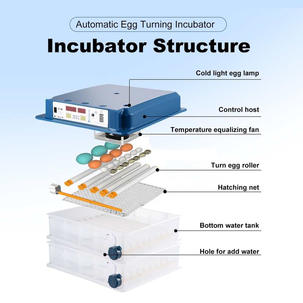 New 120 Eggs Incubator Temperature Control Automatic Digital Chicken Egg Hatcher