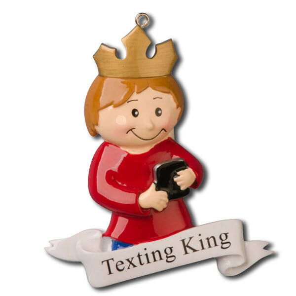 Text King Boy Personalized Christmas Tree Ornament