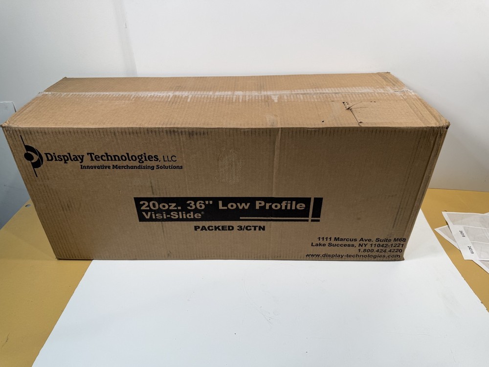QTY. 3 Display Technologies 20oz. Visi-Slide® Extended 36" 9 wide Shelf Glide