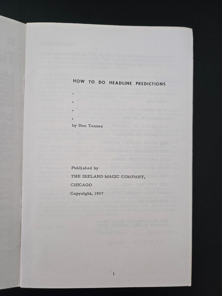 Three First Edition Mentalism Books by Don Tanner