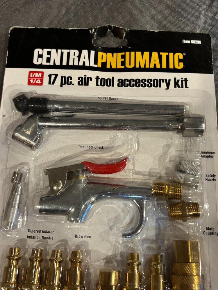17 PC Compressed Air Tool Accessory Kit Pneumatic Compressor Hose Couplers. NEW