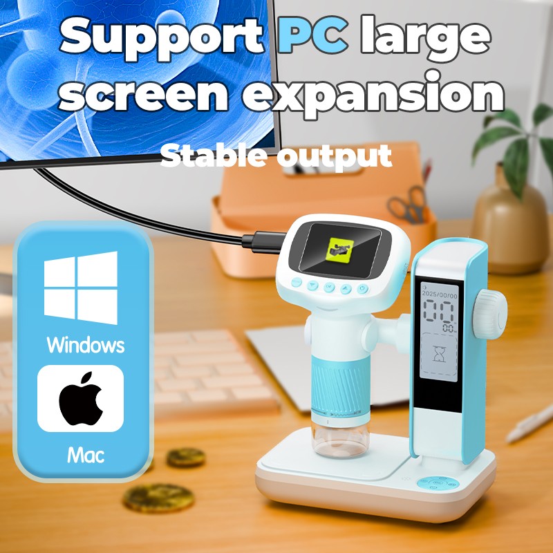 Pocket Microscope for Kids 2.0" Screen, High-Definition Digital Microscope1000X