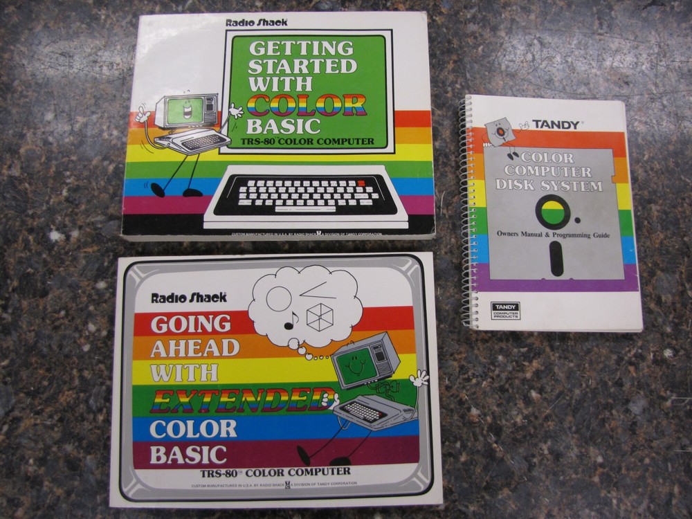 Radio Shack Getting Started Color BASIC, Going Ahead w/ Extended Manuals NICE!