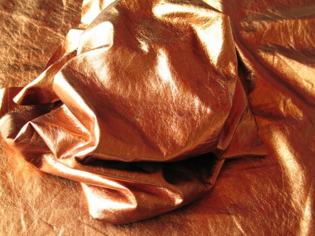 Metallic Thin Soft Lambskin Leather Hides Bronze