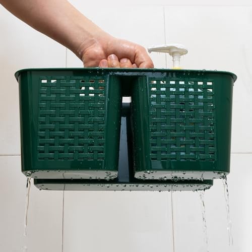 Portable Shower Caddy, Caddy Organizer with Handle, Plastic Shower Green