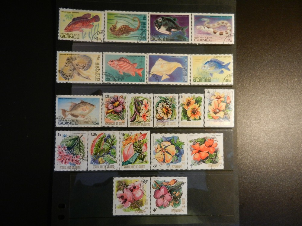 FIVE (5) ALL DIFFERENT COMPLETE USED TOPICAL SETS FROM *GUINEA* #593//C136