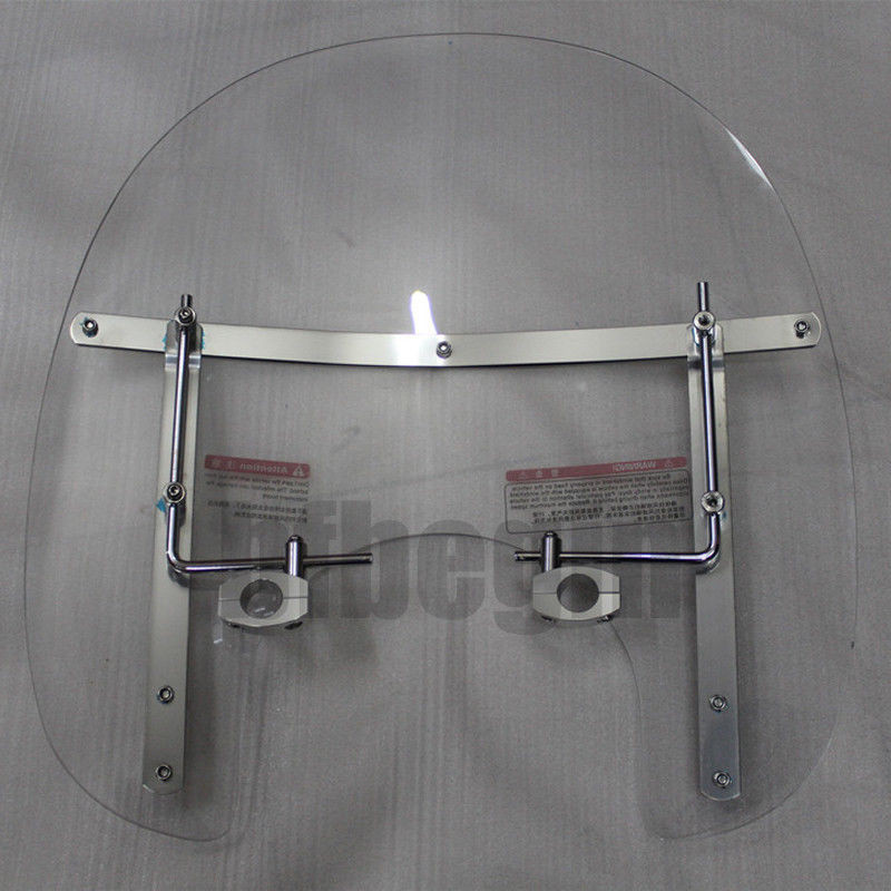 23"x21"Large Clear Motorcycle Windshield Windscreen Universal 7/8''1'' Handlebar