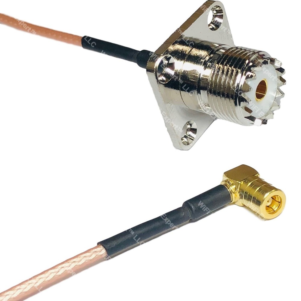 RG316 UHF Female Flange to SMB FEMALE ANGLE RF Cable Rapid-SHIP LOT