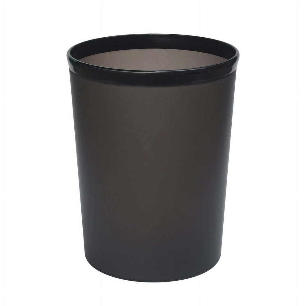 Frosted Plastic Black Wastebasket