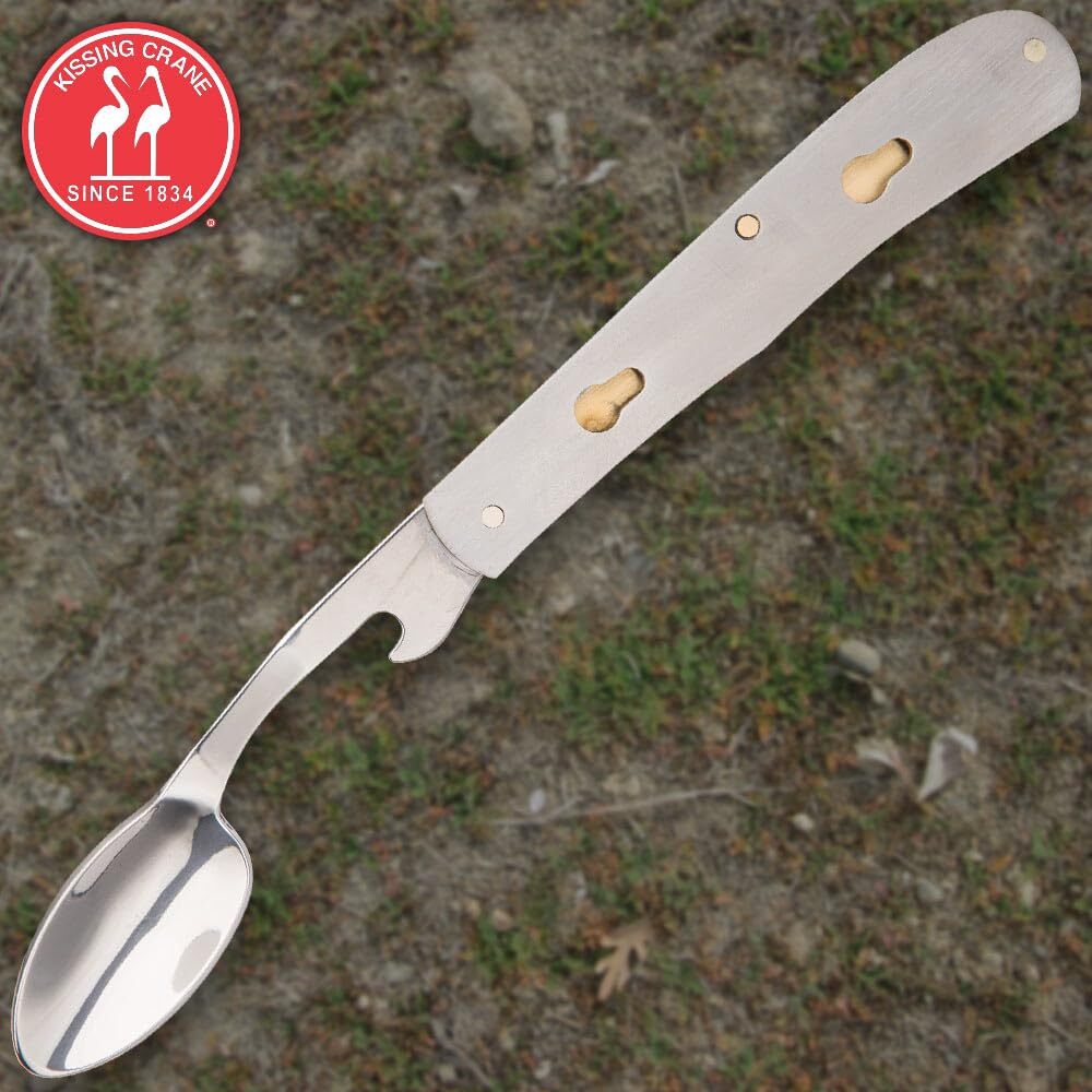 Kissing Crane Bone Handle Camp Dining Tool | Multi-Purpose Camping Utensil