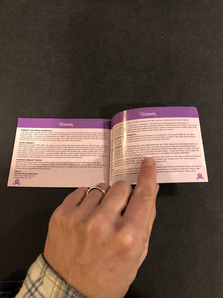 Disney princess GBA manual only
