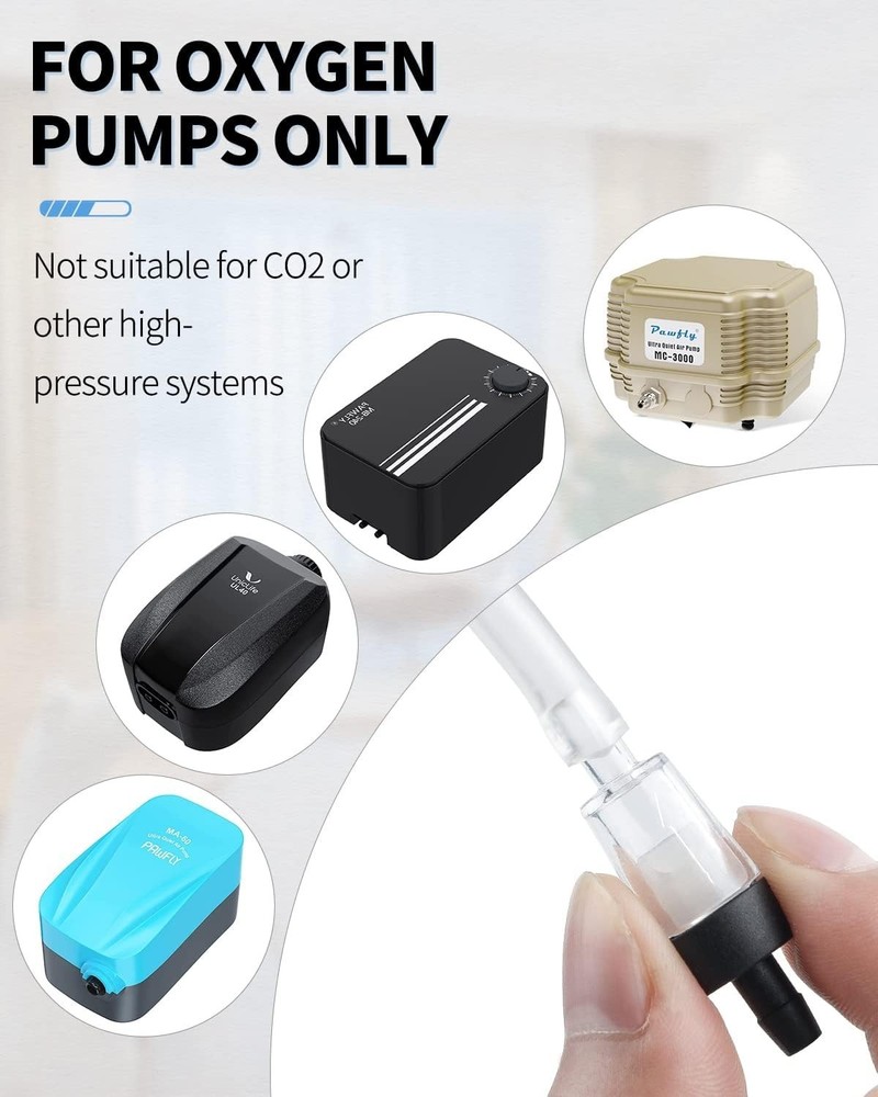 Durable 6 Pack Aquarium Check Valves - Lightweight One Way Non-Return Design