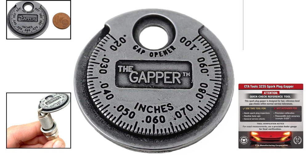 Professional 3235 Spark Plug Gapper: Heavy-Duty, Quick-Check Tool, 0.020"-0.100"