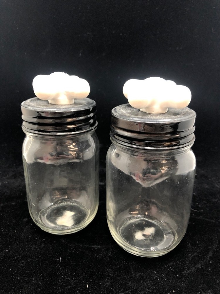 2PC HOLD/COLD KNOB TOP MASON JARS.