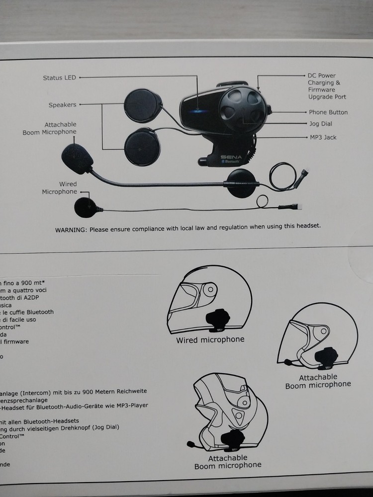 Sena SMH10-11 Motorcycle Bluetooth Headset & Intercom System & New Helmet Kit