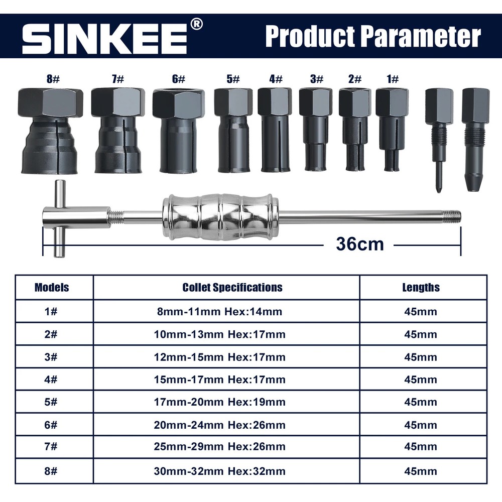 12Pc Internal Bearing Remover Slide Hammer Set Blind Hole Inner Bearing Puller