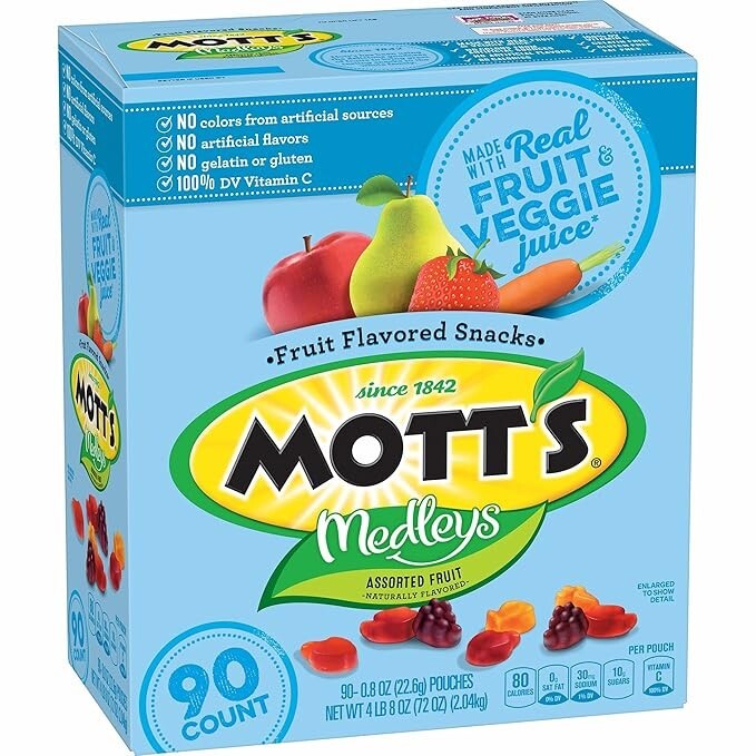 Mott's Fruit Flavored Snacks Assorted Fruit (90 ct.)(Pack of 4)