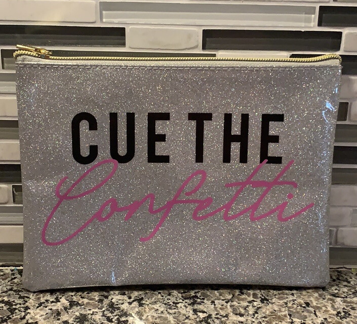 New Ruby + Cash Cue The Confetti Pouch- Silver