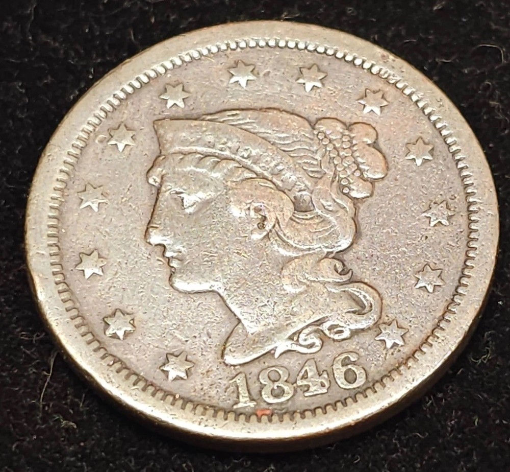 1846 Large Cent, Medium Date, Very Fine