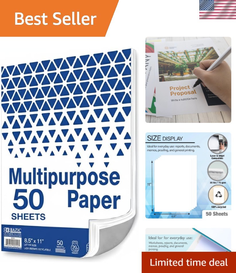 Biodegradable 50 Sheet Multipurpose Printer Paper – Ideal for Reports & Memos