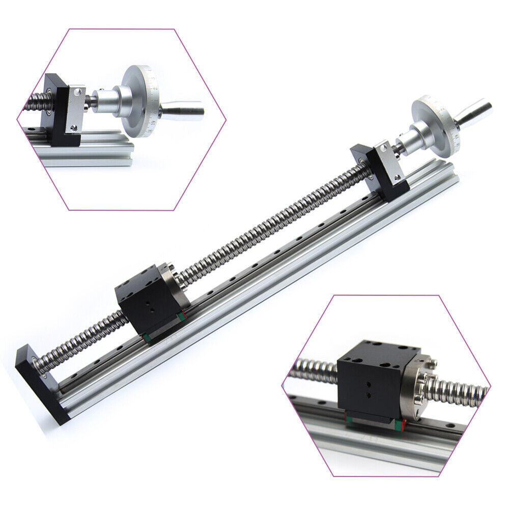 Manual Linear Rail Guide Actuator with Handwheel and Ball Screw Motion