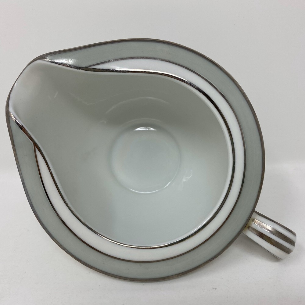 Noritake Meredith Creamer Pitcher Silver Trim Bone China 5918