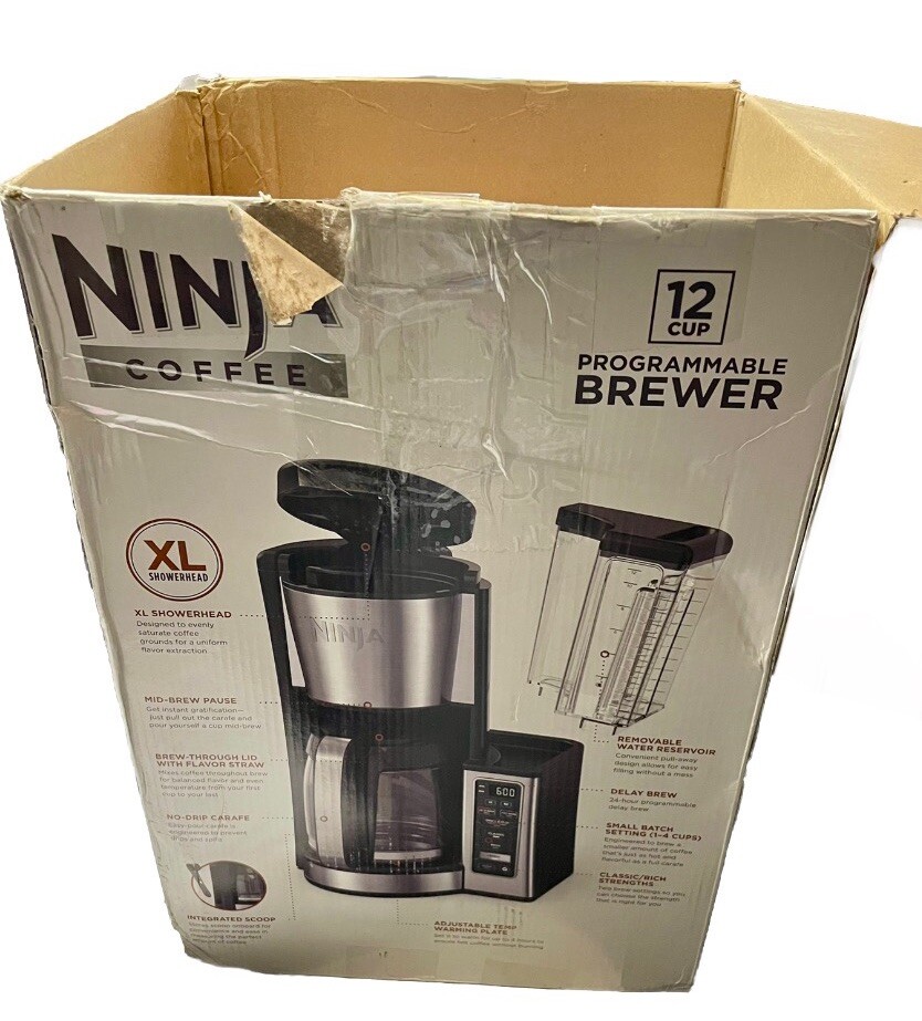 Ninja CE251 Silver 12-Cup Programmable Brewer Coffee Maker Used TESTED WORKING