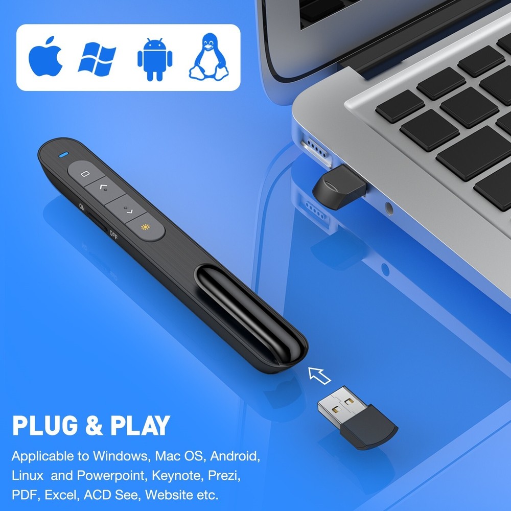 Presentation Wireless Presenter Remote Presenter Clicker for Mac Laptop Computer