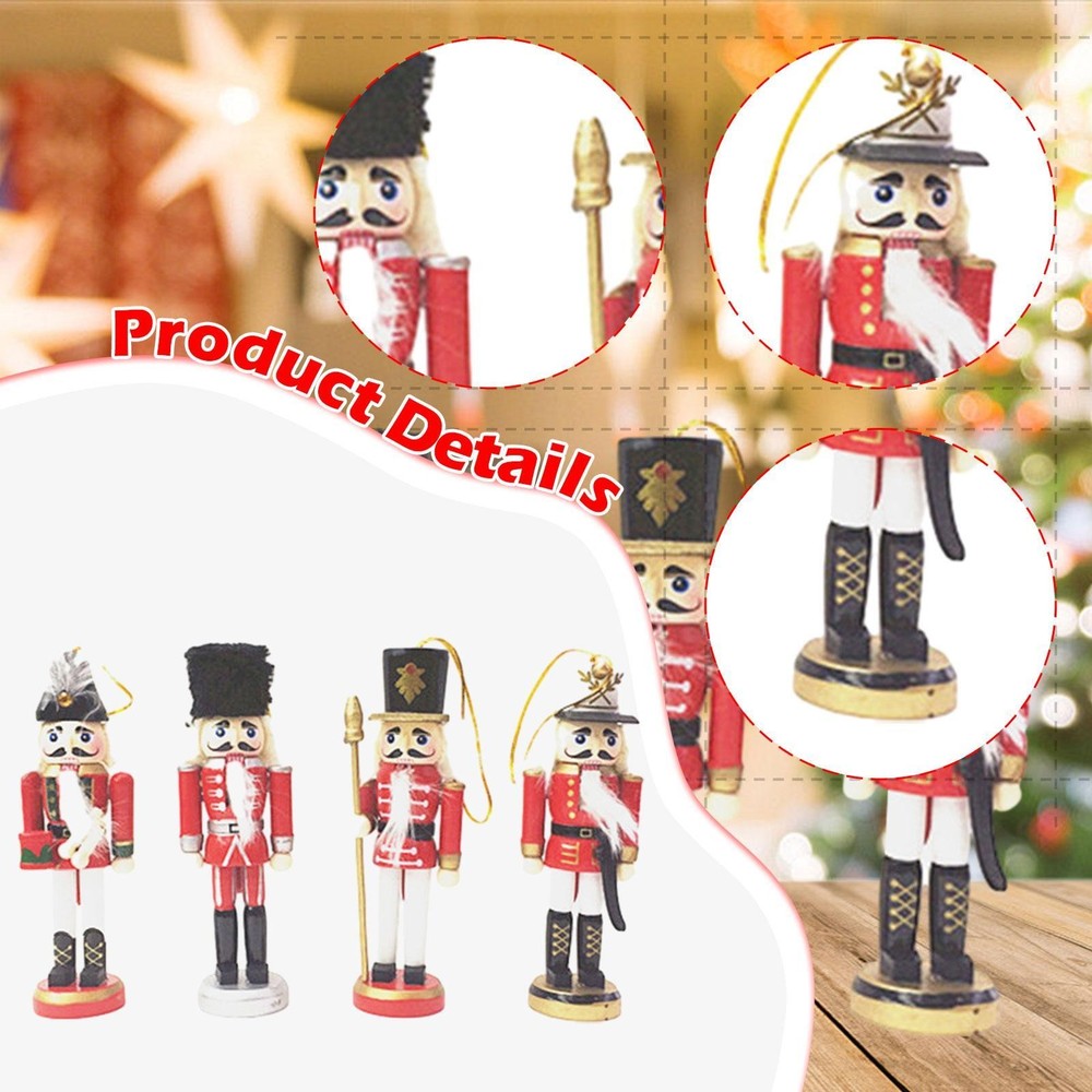 4x Christmas Nutcracker Hanging Decor Gift Creative Reusable Decorative Charm