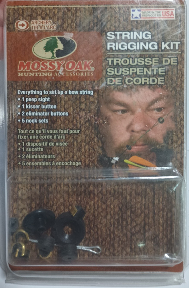 Mossy Oak bow string rigging kit peep sight kisser button nock set points