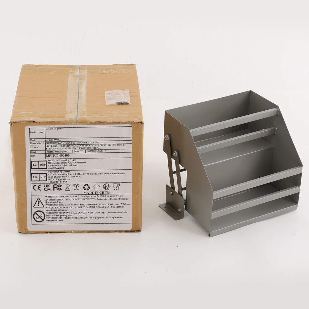 Pull Down Cabinet Organizer 2 Tier Pull-Out Cabinet Wall Shelf Spice Dishes Rack