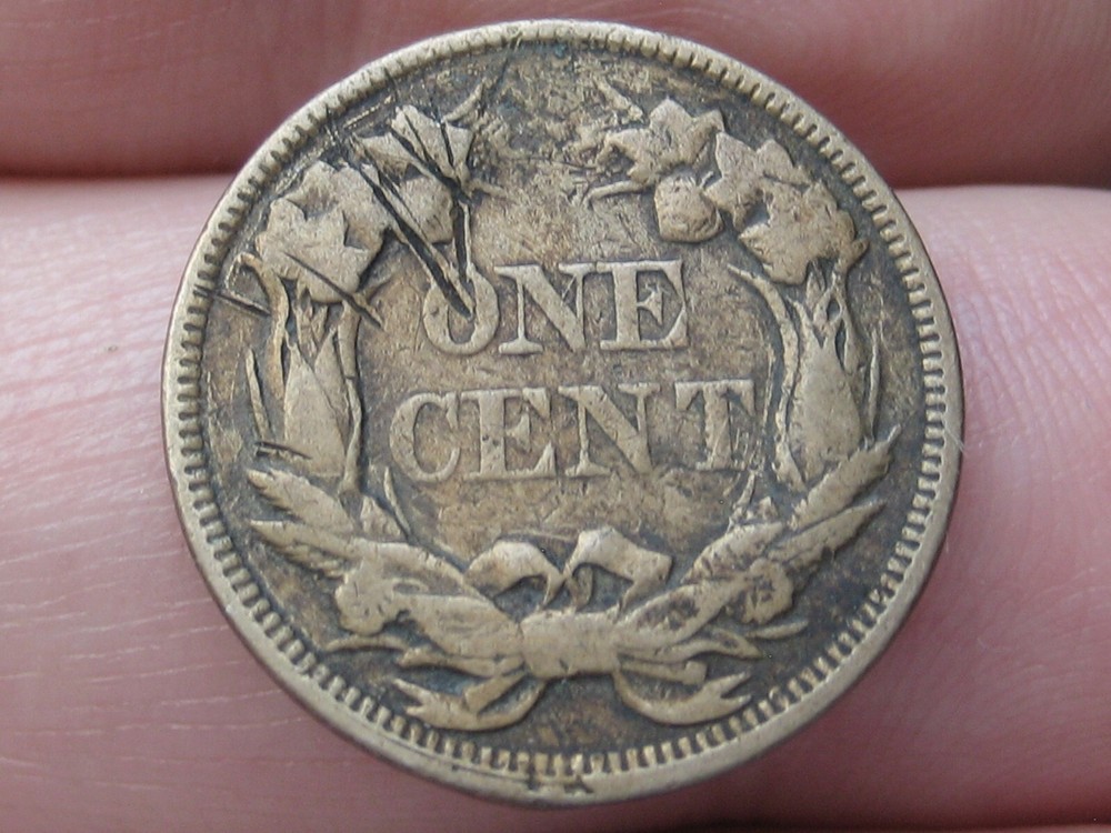 1857 Flying Eagle Penny One Cent- Fine/VF Details