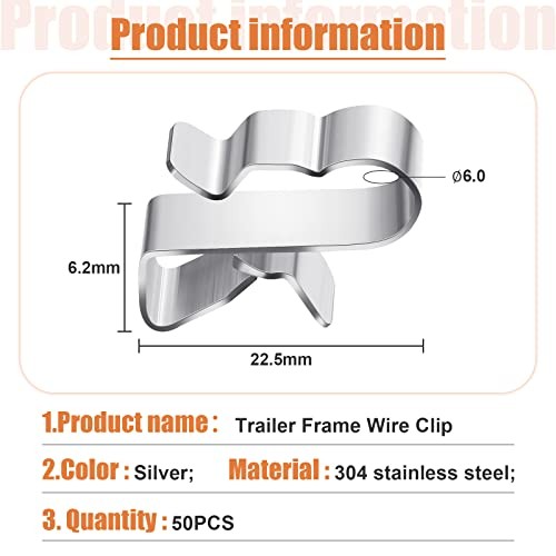 Stainless Steel Trailer Frame Wire Clips