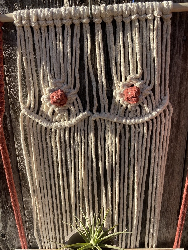 Macrame Shelf Female Fiber Art