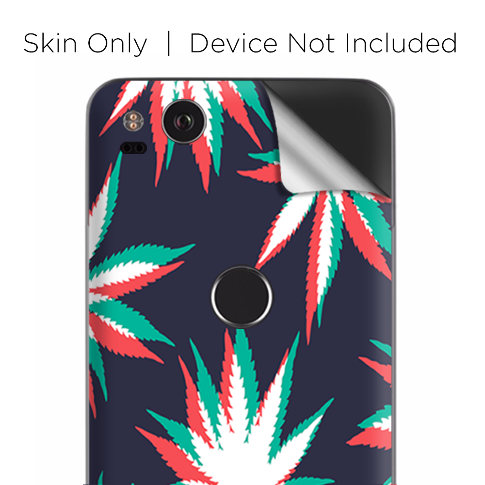 Google Pixel 2 Skins Decal Wrap 3D Holographic Weed Pot Leaf
