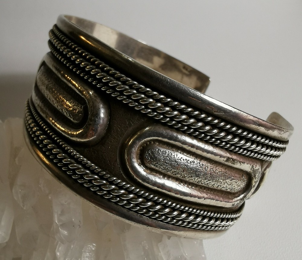 Bangle Silver 925 Width 3.2cm Handmade