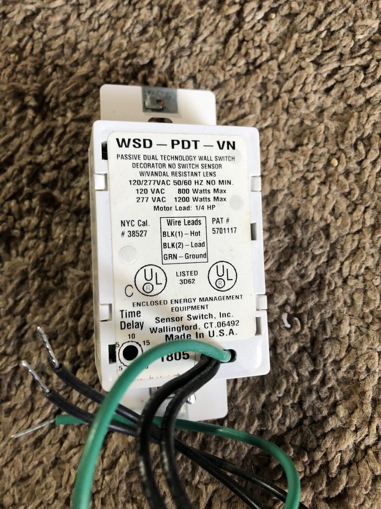 SENSOR SWITCH WSD-PDT-VN-W OCCUPANCY SENSOR PASSIVE DUAL TECHNOLOGY 120, WHITE