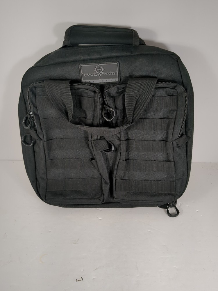 Evolution Tactical Double Pistol Bag Molle Strapping Black