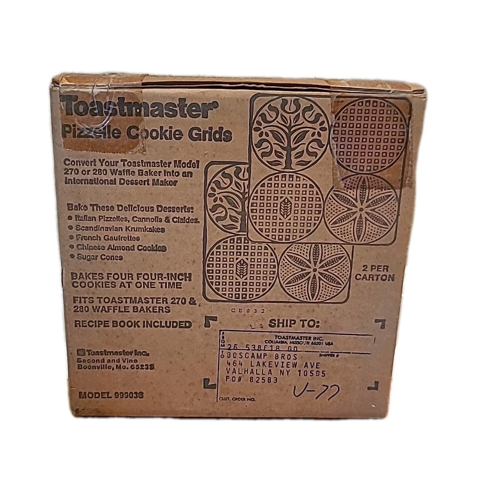 Toastmaster Replacement Waffle Plates Decorative Patterns Reversible #999038