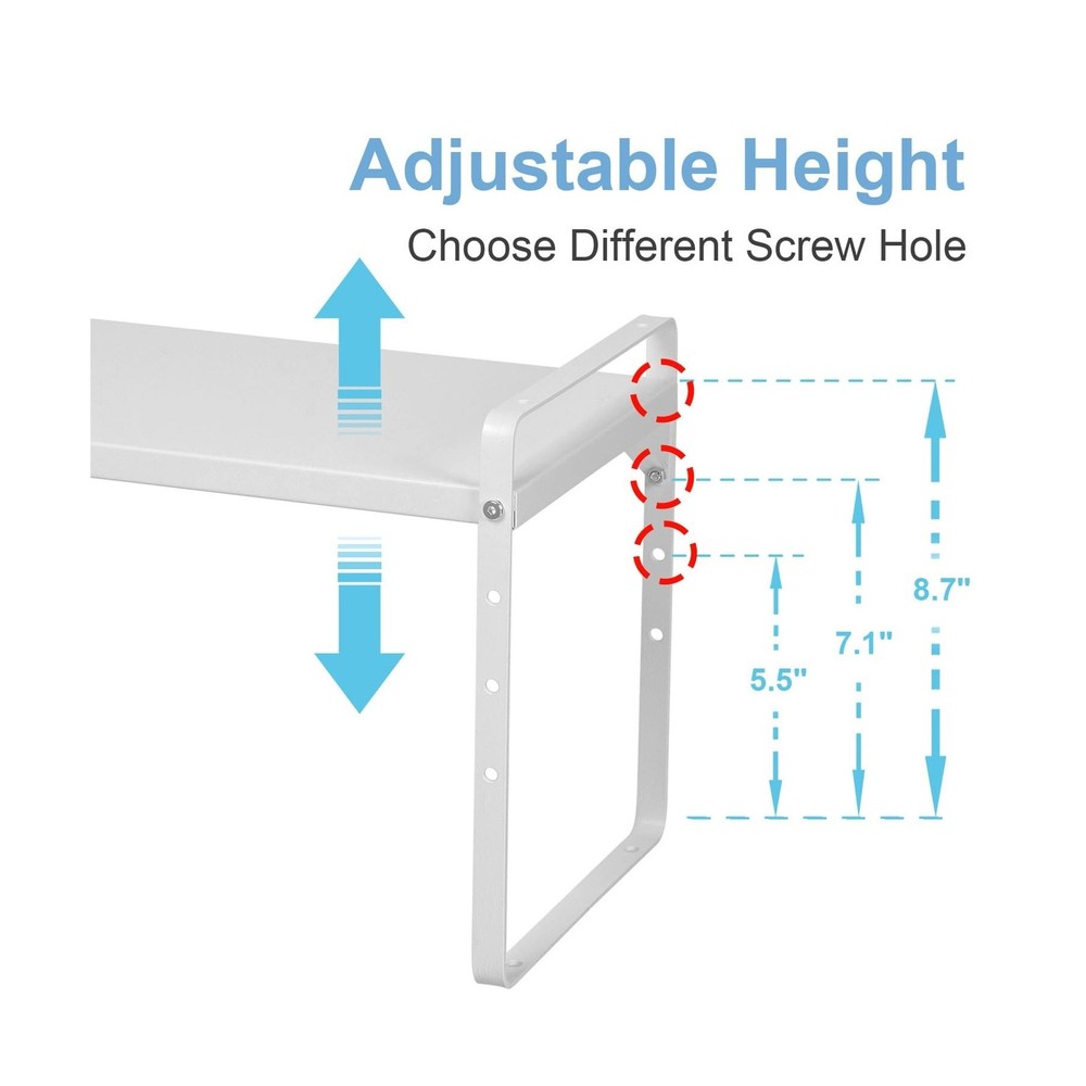 Set of 2 Expandable Cabinet Shelf Organizer, Stackable Kitchen Countertop She...