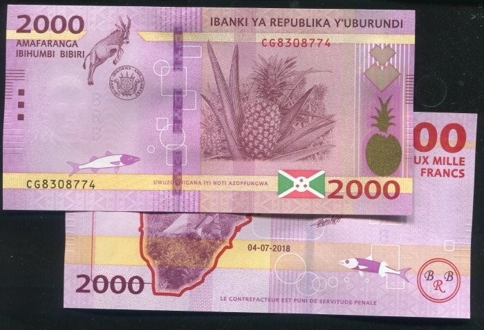 BURUNDI ， P52b , 2000-FR. , 2018 , UNC